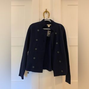 Navy wool blazer cardigan